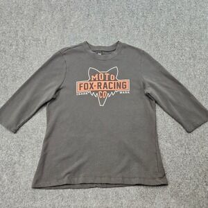 Fox Racing Sweatshirt Womens L Gray 3/4 Sleeve Moto Street Outdoor Skater
